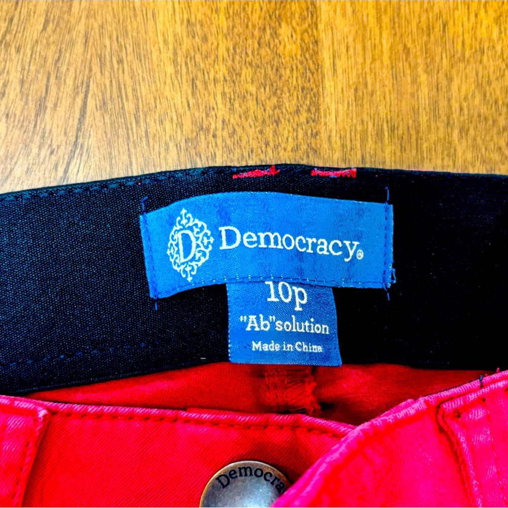 Democracy red pants